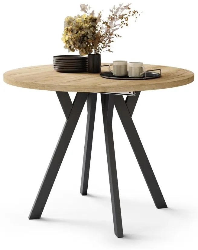 Masă extensibilă ARTUR, stejar craft/negru
