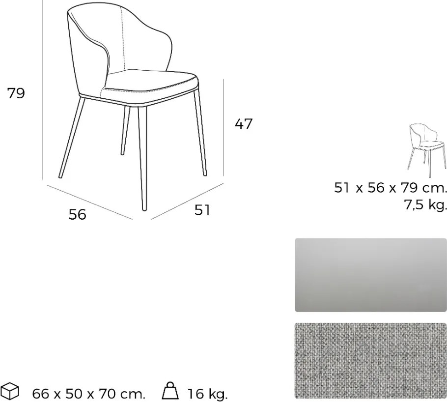 Scaun tapitat design italian Mink