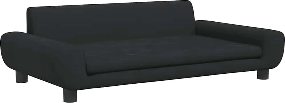 vidaXL Pat de câini, negru, 100x54x33 cm, catifea