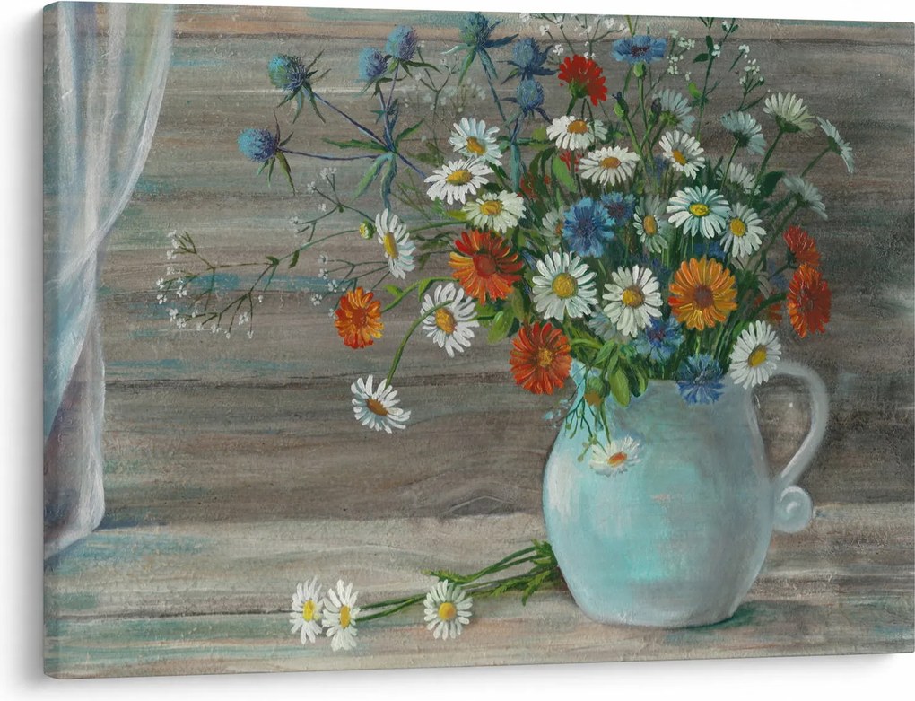 Tablou - Pictură în ulei, flori de câmp (70x50 cm)
