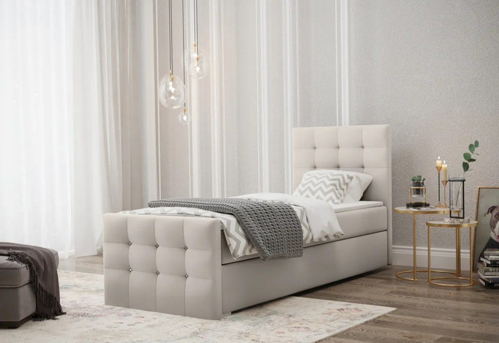 Supermobel Pat tapitat boxspring MARIN, 100x200, cosmic 10, dreapta