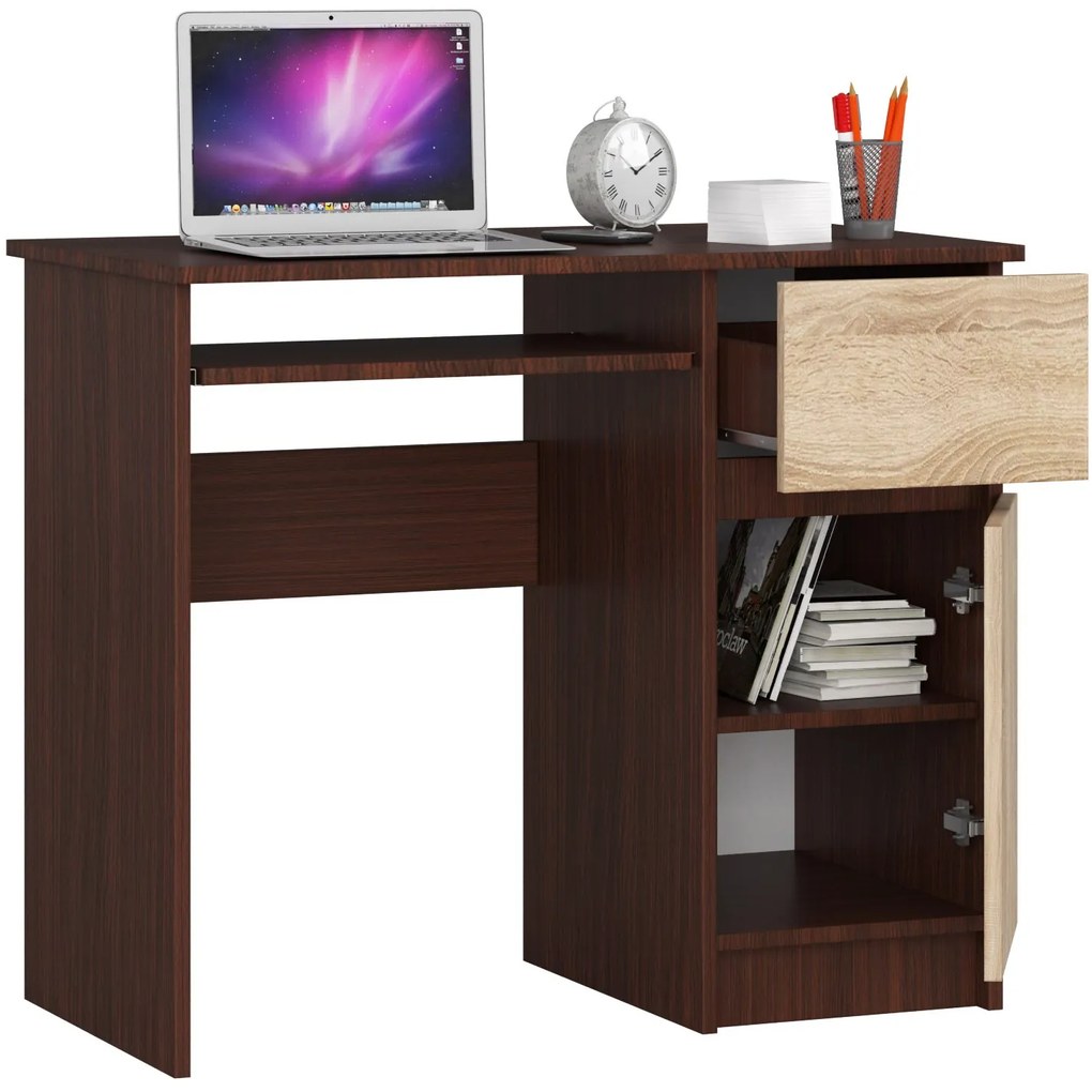 Masă PC Bhaskar (wenge + stejar sonoma) (D). 1069669