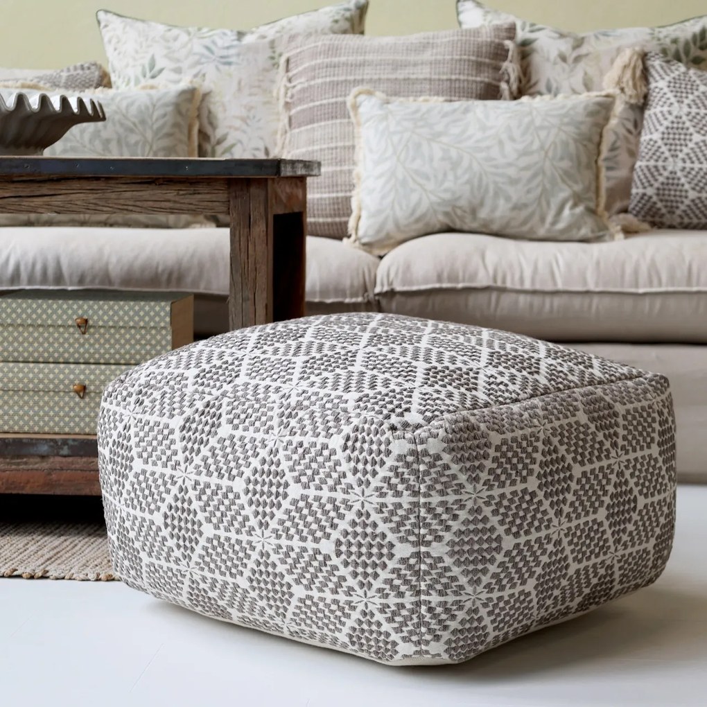 Pouf mocca din bumbac si fibre reciclate, "Lounge"