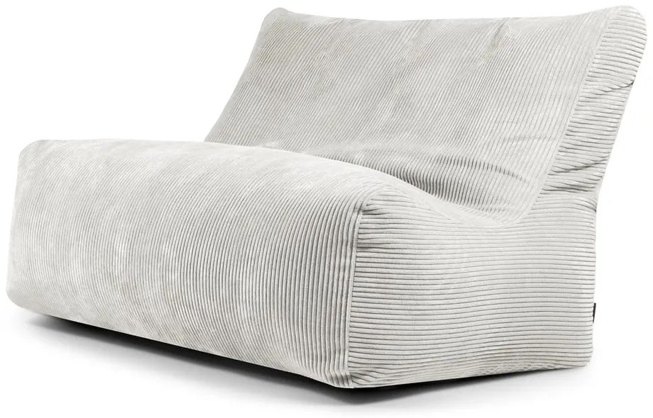 Fotoliu bean bag crem cu tapițerie din catifea reiată Sofa Seat Lounge – SLOWDOWN
