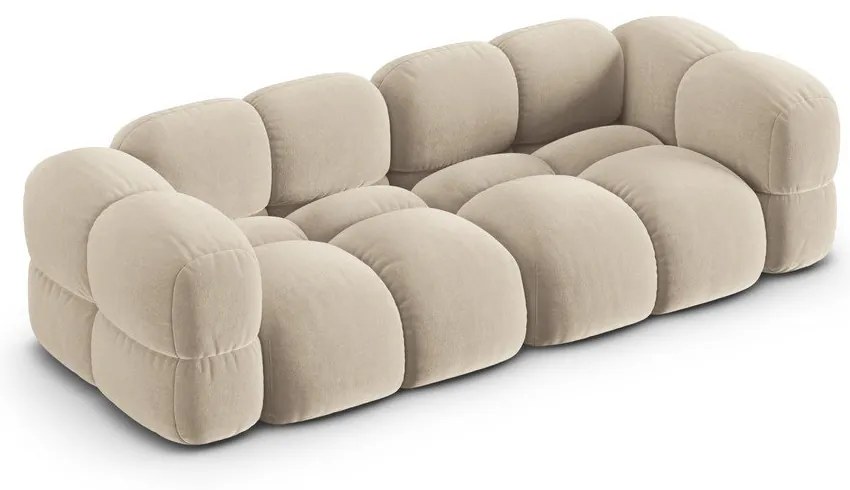 Canapea bej cu tapițerie din catifea 250 cm Loretto – Cosmopolitan Design