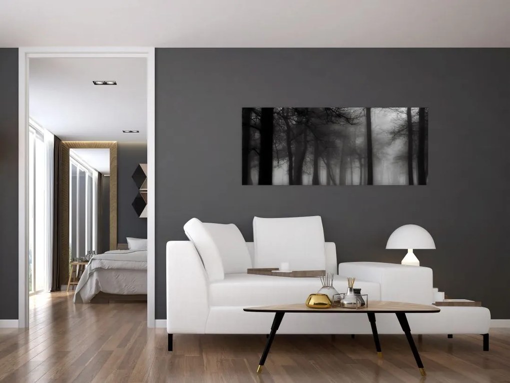 Tablou - Pădure în ceață (120x50 cm)