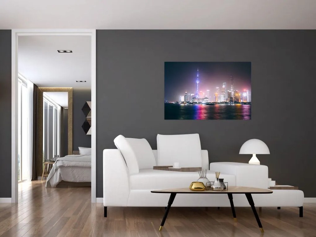 Tabloul Shangai nocturn (90x60 cm)