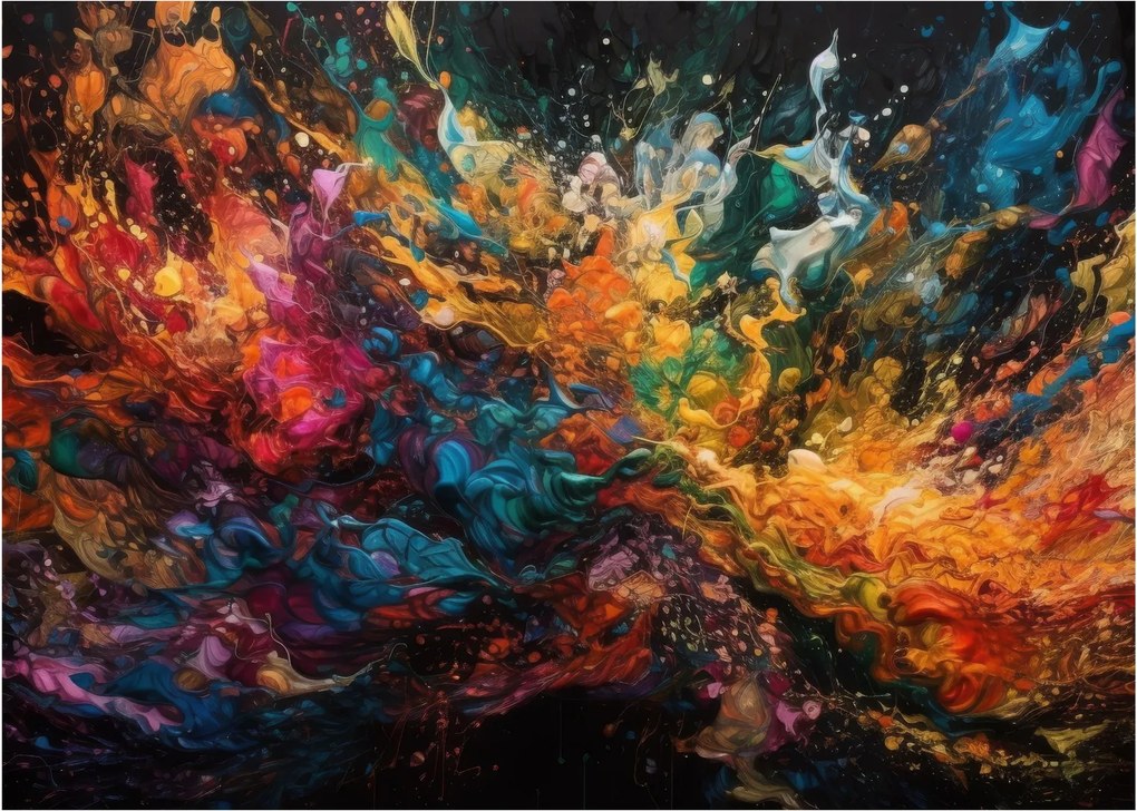 Tablou pe sticlă - Abstracția culorilor II. (70x50 cm)