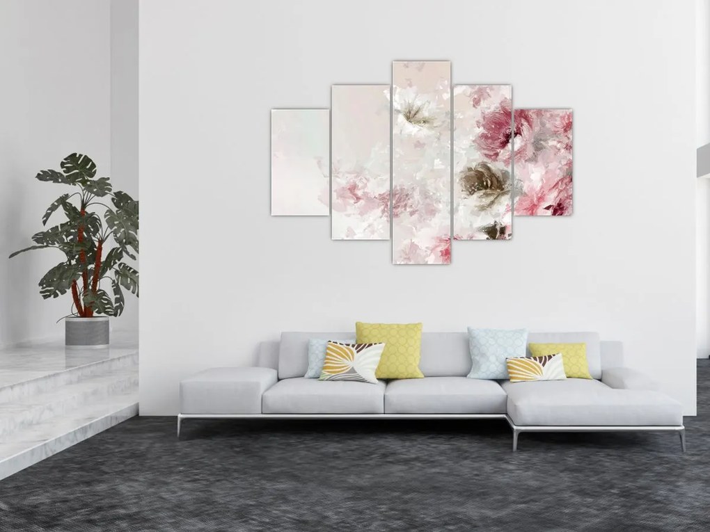 Tablou - Pictura flori roz (150x105 cm)