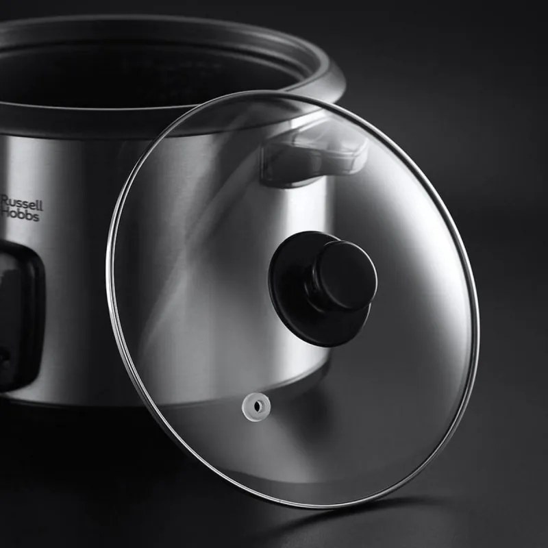 La mâna a doua: Aparat pentru gatit orez sau cu aburi Russell Hobbs 19750-56 Cook@Home, 700W, 1.8 l, 2 programe, Inox