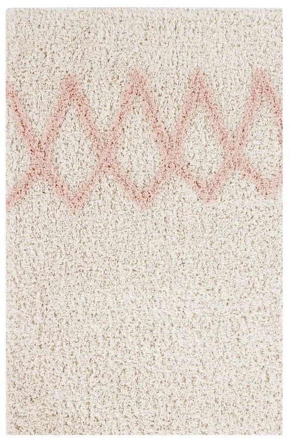 Covor roz/crem lavabil/țesut manual din bumbac 120x160 cm Atlas Natural – Lorena Canals