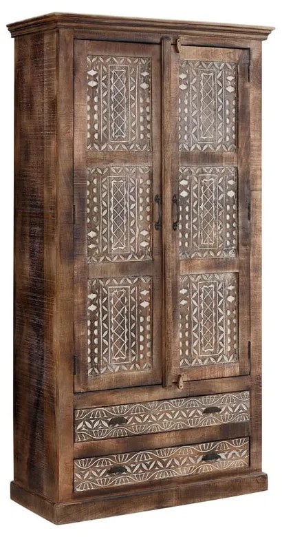 Șifonier maro din lemn de mango 190x45 cm Maneesh – Støraa