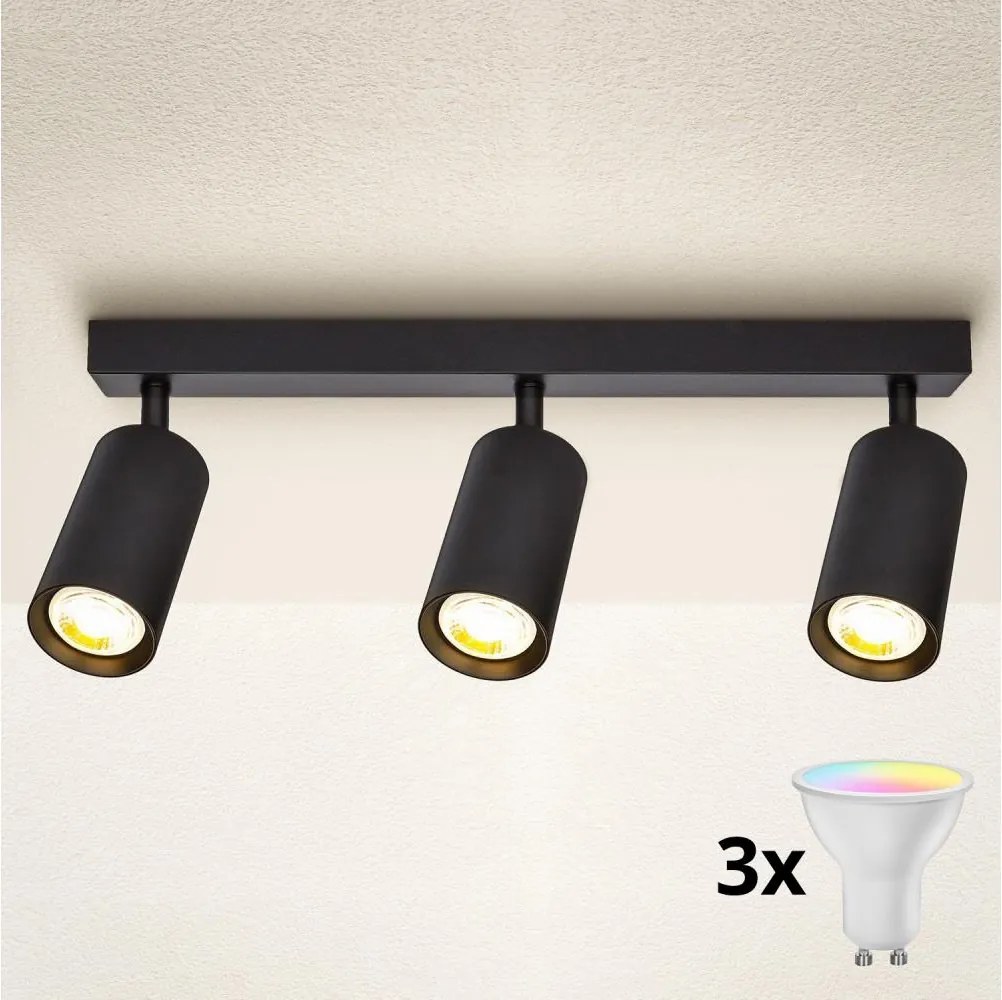 Brilagi - Spot LED dimabil SELE 3x GU10/6W/230V, negru