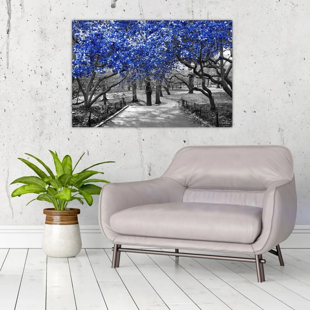 Tablou - Copaci albaștri Central Park, New York (90x60 cm)