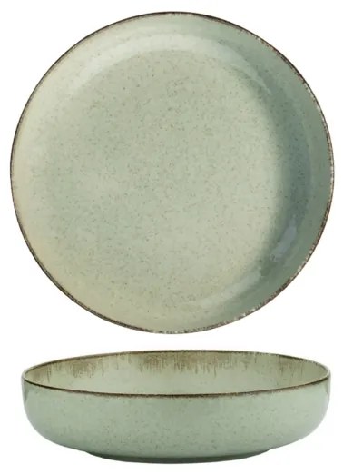 Set veselă 24 piese, verde, din porțelan