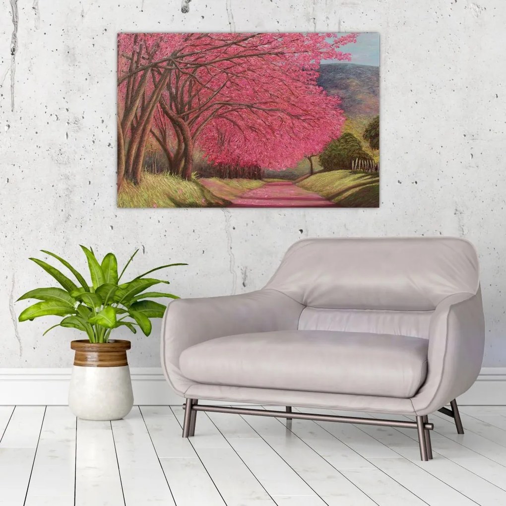 Tablou cu copaci înfloriți (90x60 cm)