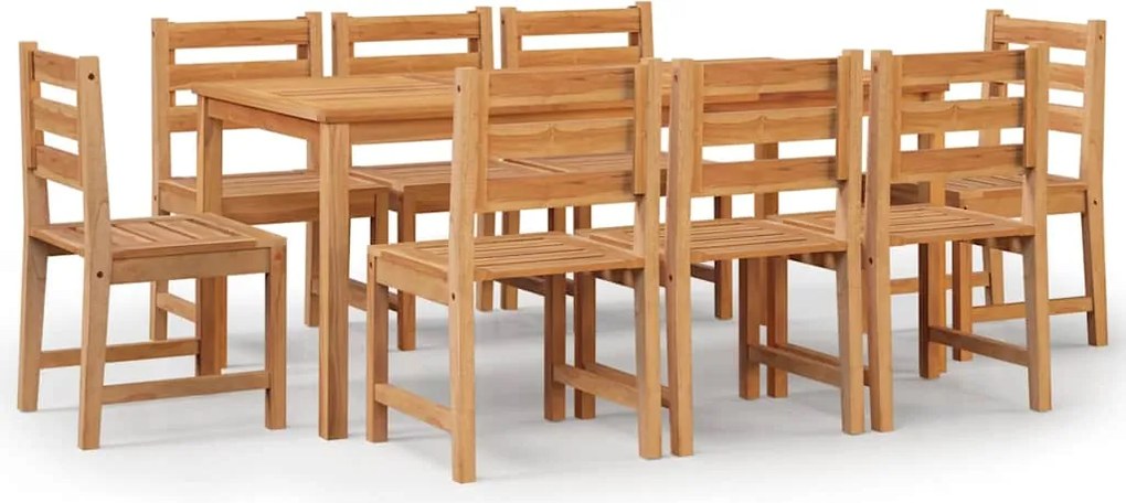 vidaXL Set mobilier de grădină, 9 piese, lemn masiv de tec