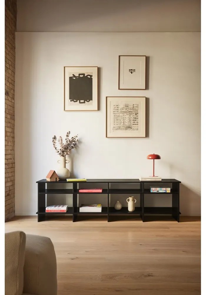 Comodă TV neagră 180x50x40 cm Inari – Teulat