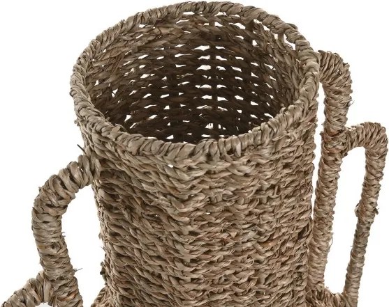 Vază decorativă tropical natural din iarbă de mare cu structură din metal, "Sevanta"