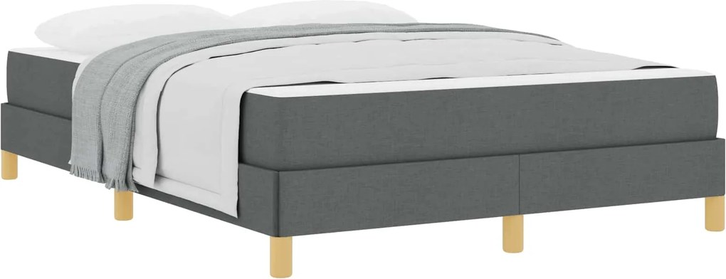 vidaXL Pat cu arcuri cu saltea Gri închis 160 x 200 cm țesătură