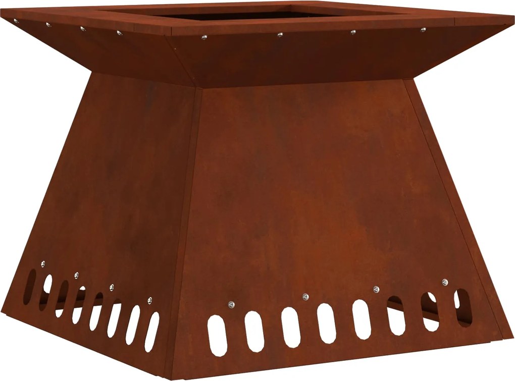 vidaXL Cuptor de foc Maro 48 x 48 x 40 cm Oțel rezistent de intemperii
