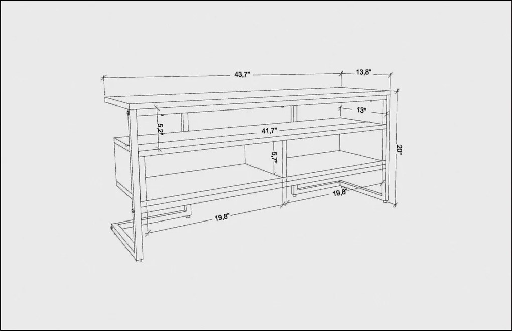 Comoda TV Merrion - Negru, Oak