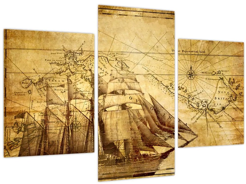 Tablou - Harta veche (90x60 cm)