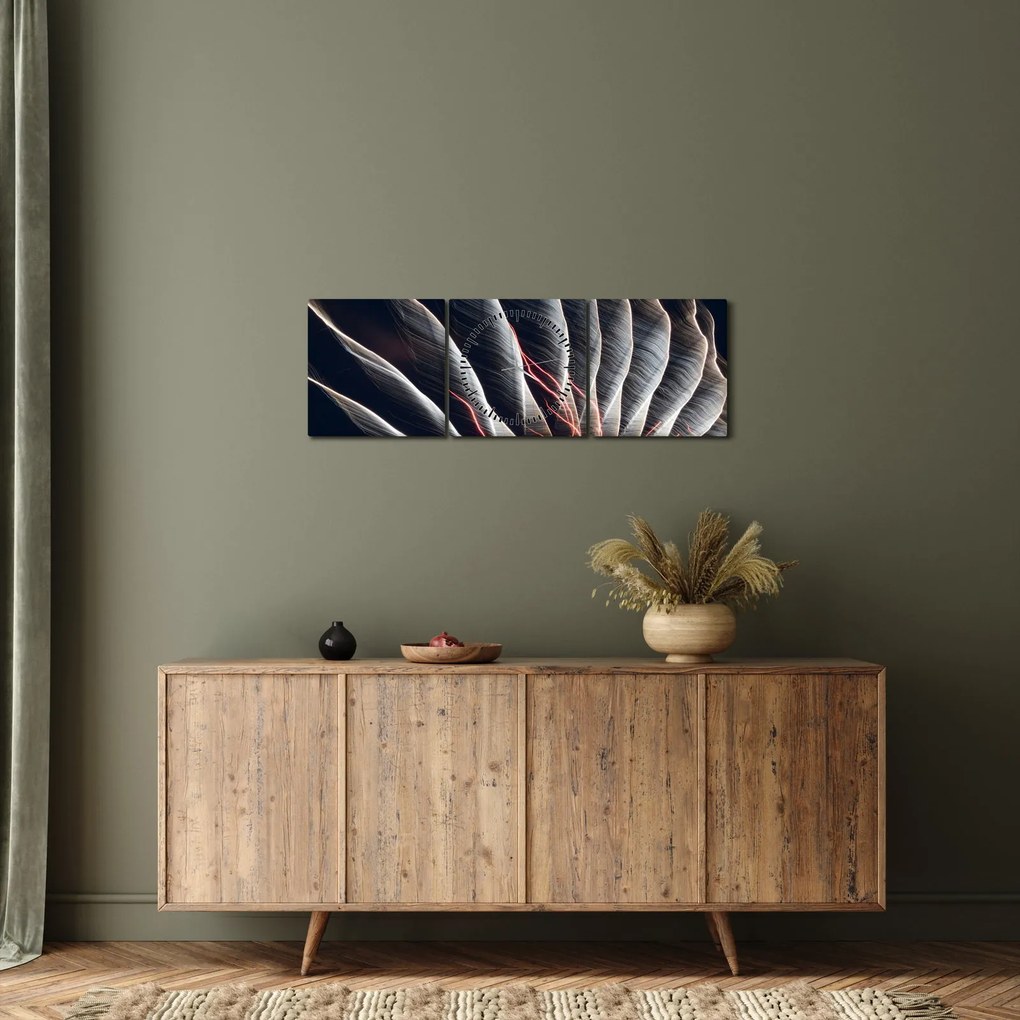 Tablou - Descărcare de lumini (cu ceas) (90x30 cm)