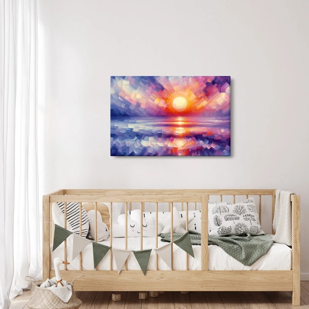 Tablou - Apus de soare artistic colorat (90x60 cm)