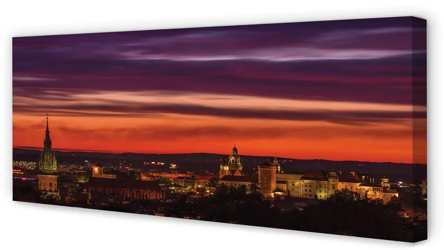 Tablouri canvas panorama Cracovia noapte