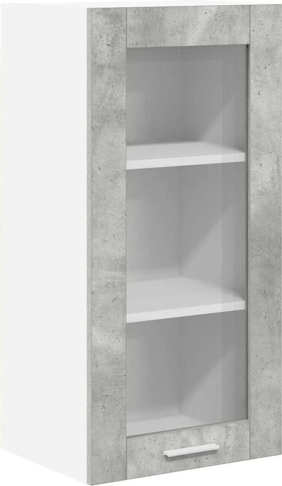 vidaXL Dulap suspendat Gri din beton 40 x 31 x 80 cm Lemn compozit