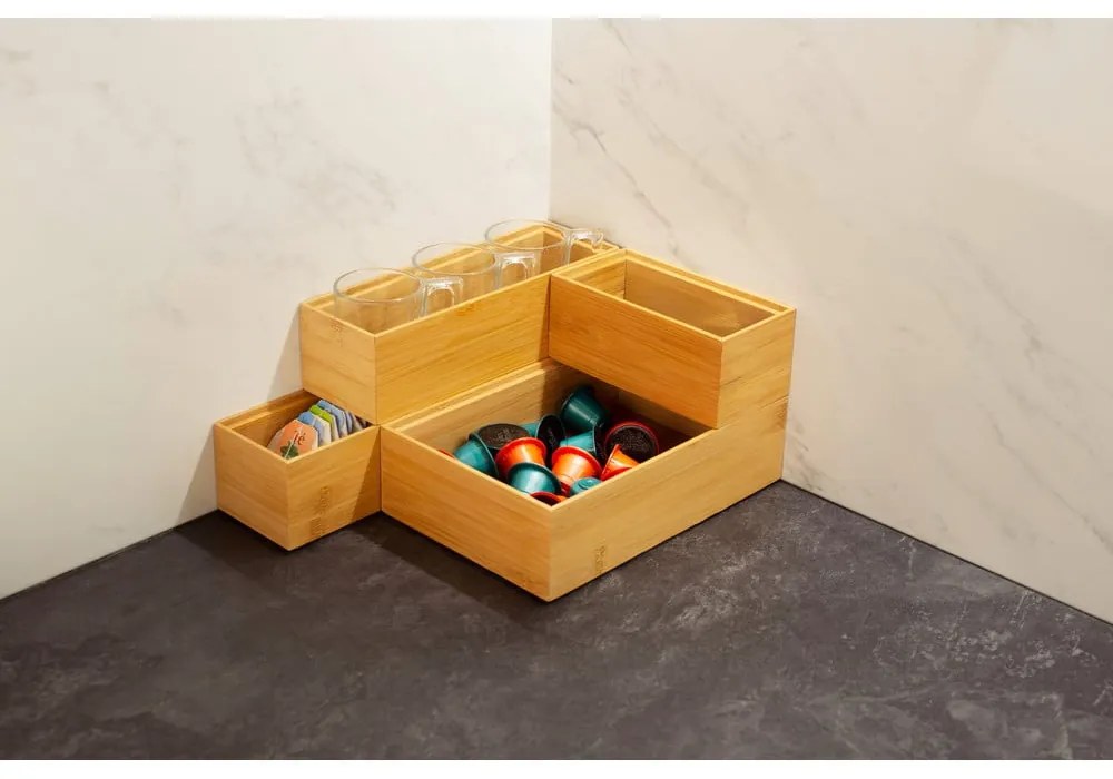Organizator din bambus Compactor Woody 30 x 7,5 x 6,35 cm