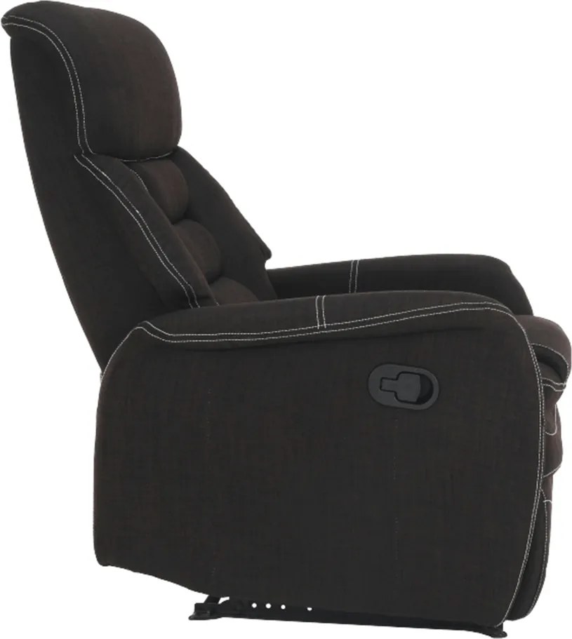 Fotoliu pentru relaxare, material textil ciocolatiu, KOMFY