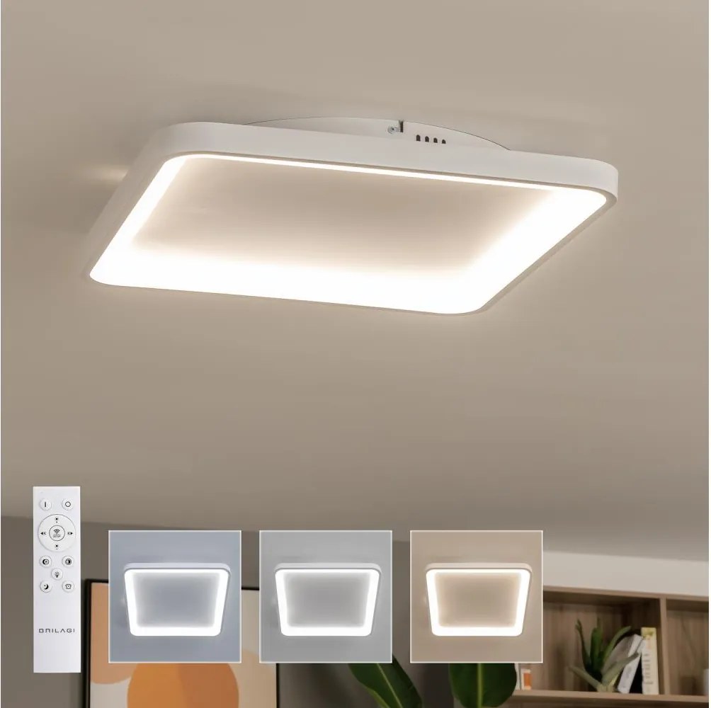 Brilagi - Plafonieră LED dimabilă FALCON SLIM 50W/230V 50x50 cm albă + telecomandă