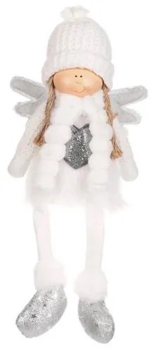 Decorațiuni de Crăciun Înger cu inimă, înălțime 41cm, alb