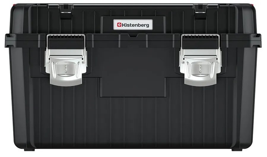 Cutie pentru scule cu maner metalic si incuietori 58,5 x 36 x 33,7 cm, cu organizator, negru