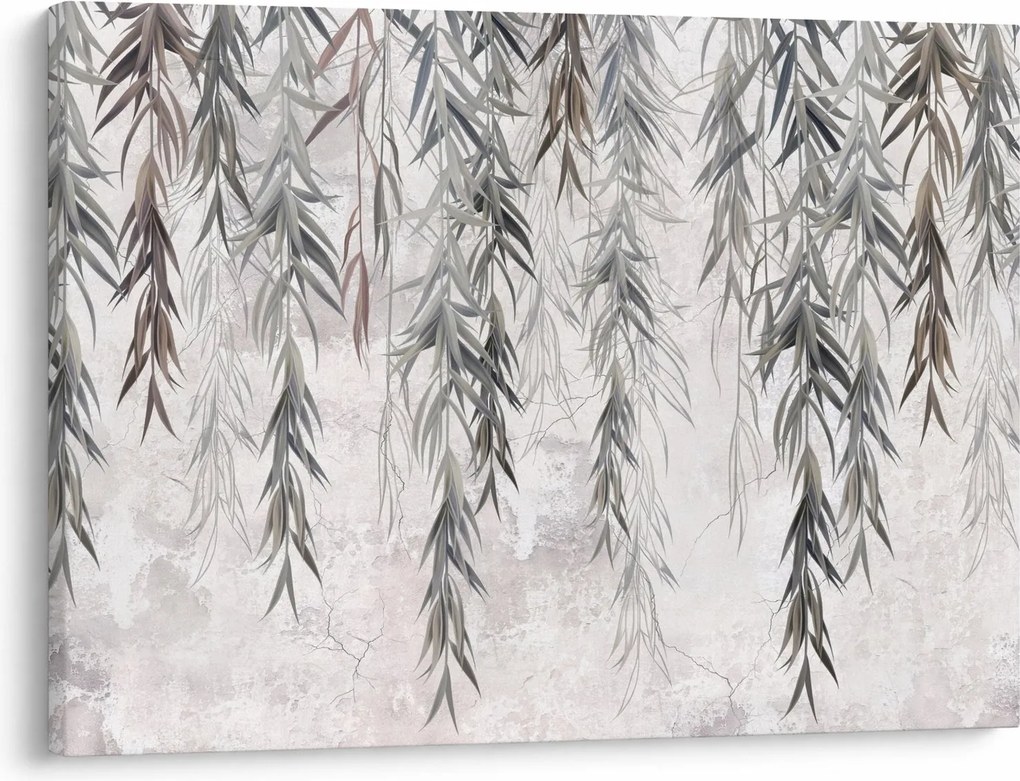 Tablou - Crenguțe de salcie, tencuiala gri (70x50 cm)
