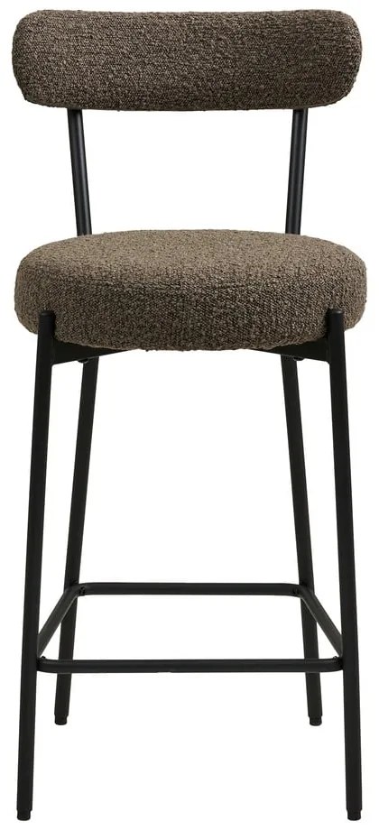 Scaun de bar maro tapițat (înălțime șezut 65 cm) Badalona – House Nordic