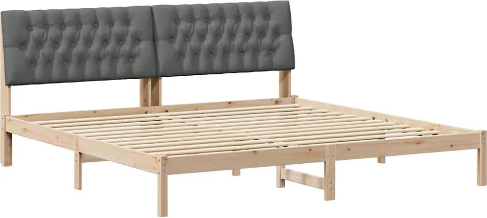 vidaXL Cadru de pat cu tăblie tapițată cu headboard Maro 200 x 200 cm