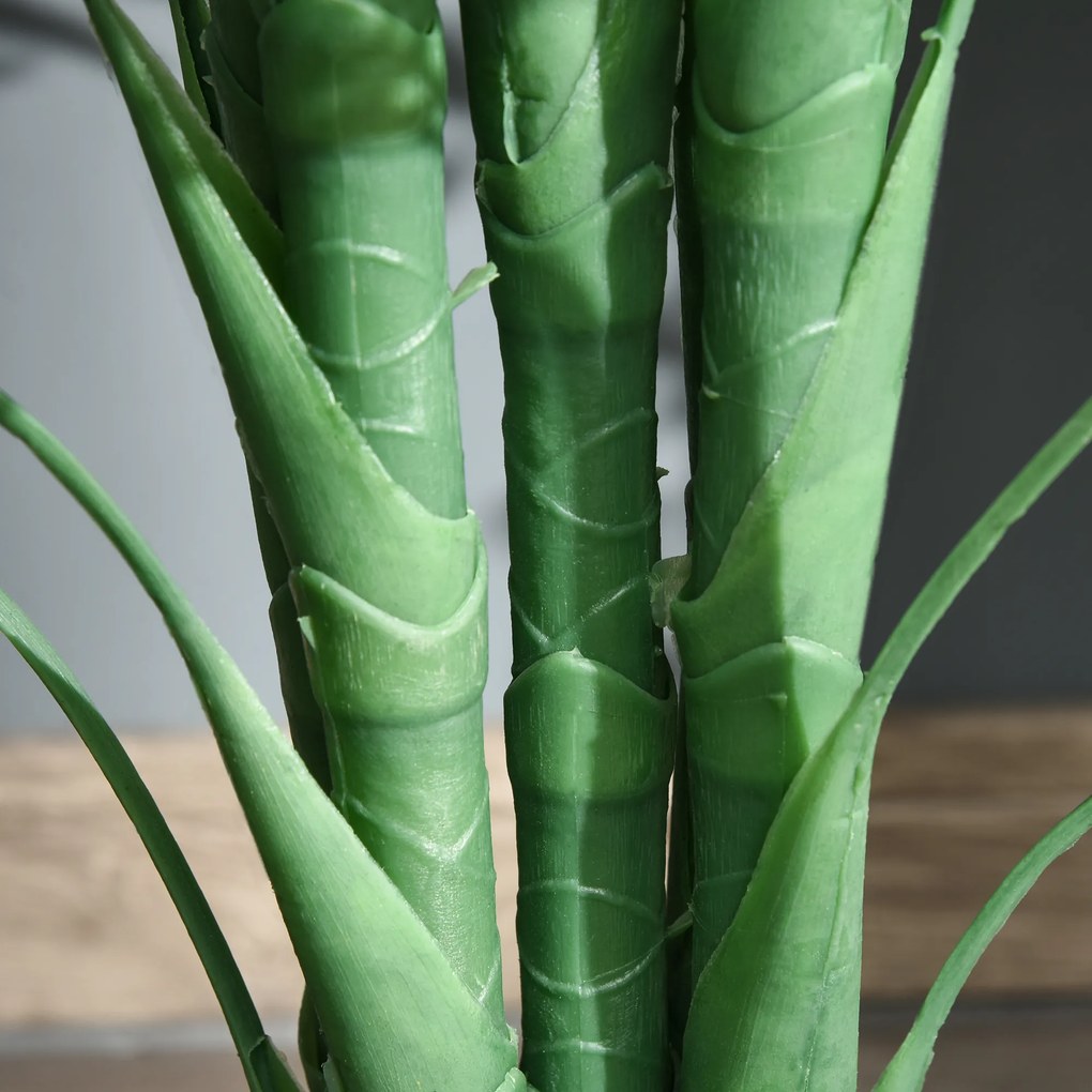 Outsunny Palmier artificial 125 cm, plantă artificială mare cu 18 frunze în ghiveci pentru living și balcon | Aosom Romania