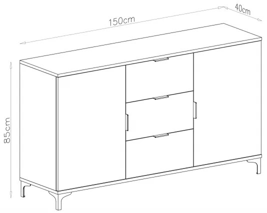 Comodă LORA, cu sertare și uși, bej