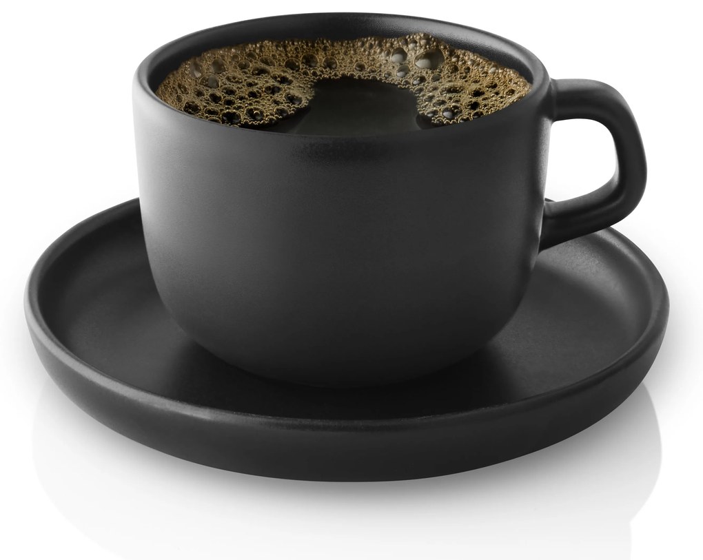 Cană cu farfurie Nordic Kitchen 0,2l, neagră - Eva Solo