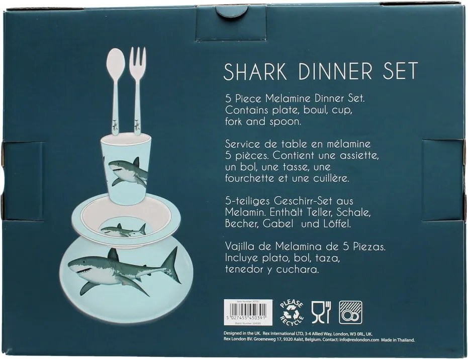 Set de veselă pentru copii 5 buc. Sharks – Rex London