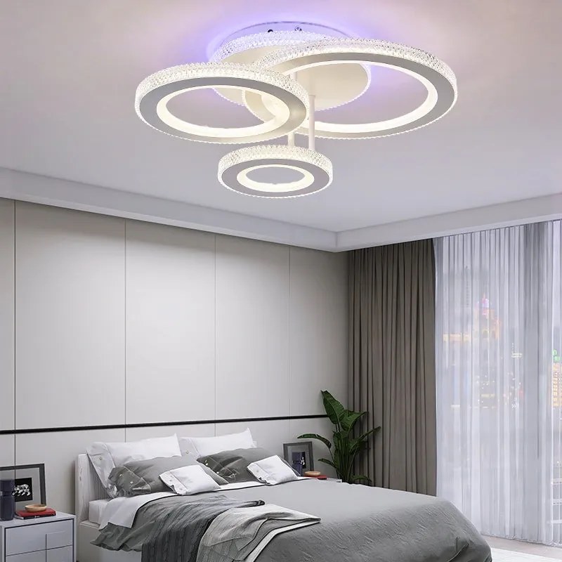Lustra LED Cu Telecomanda, Elit's,3 Tipuri De Lumina, Intensitate Reglabila, 174W, Alb