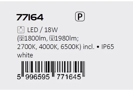 Aplica LED iluminat exterior ambiental, Protectie IP65 Urfa II alba