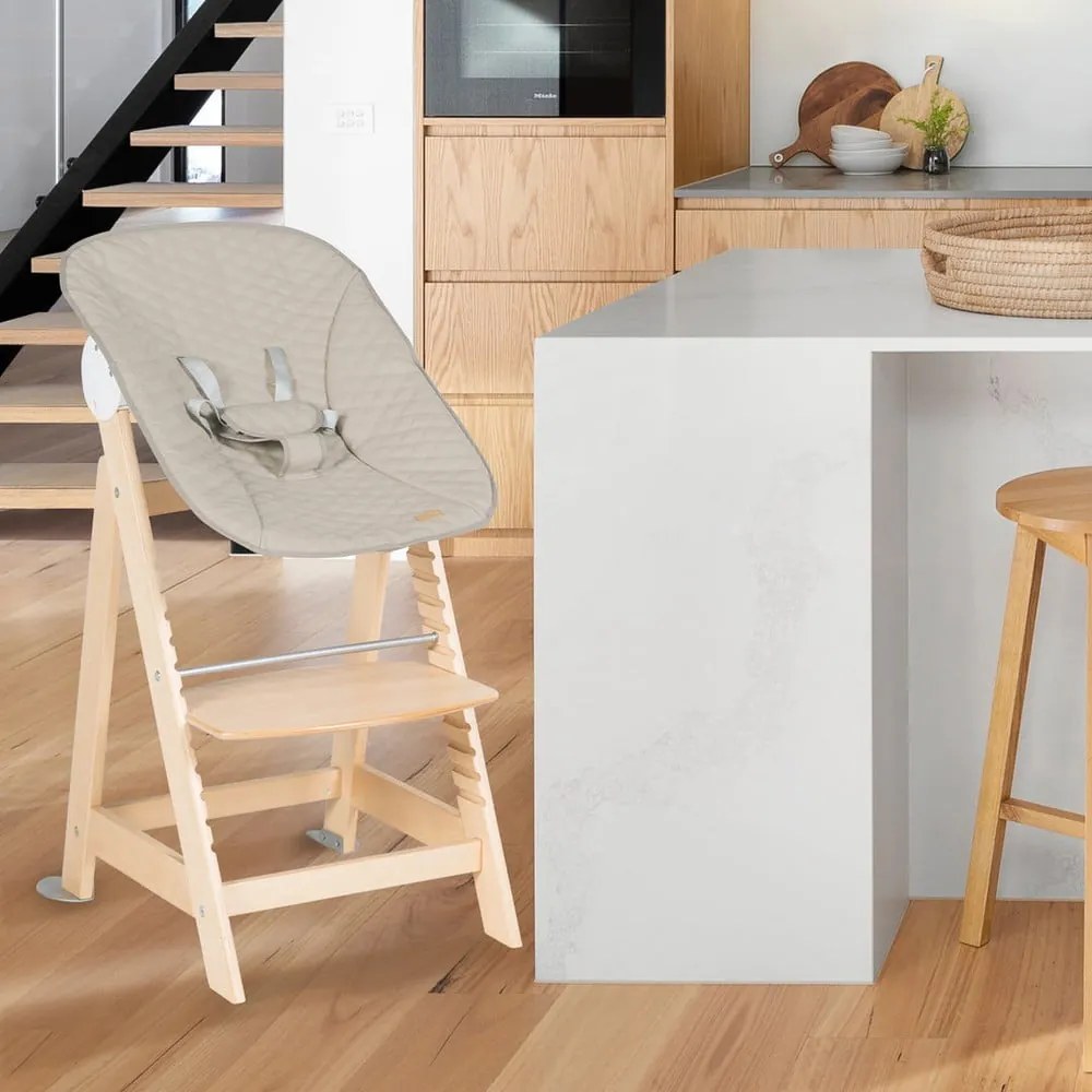 Scaun de masă pentru bebe bej/în culoare naturală Born Up 2in1 Luxe – Roba