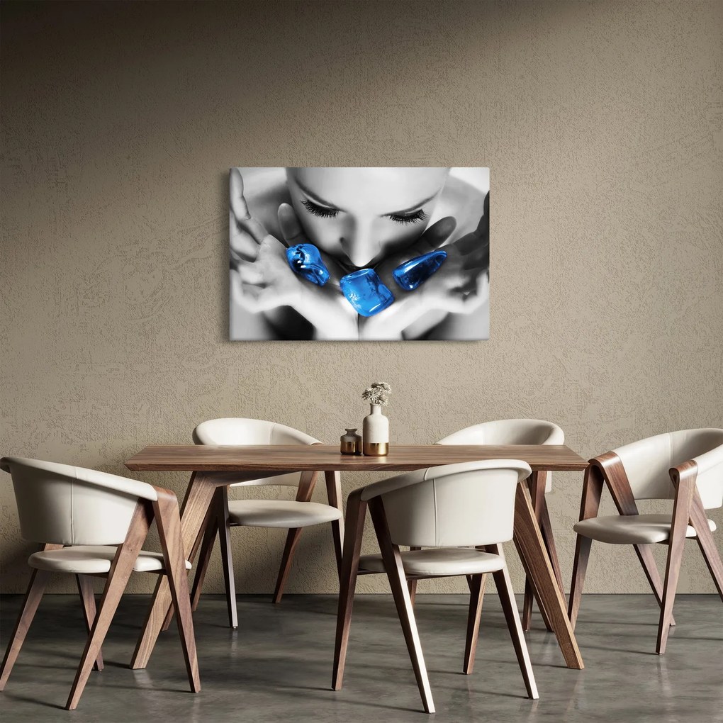 Tablou cu portretul femeii cu pietre (90x60 cm)