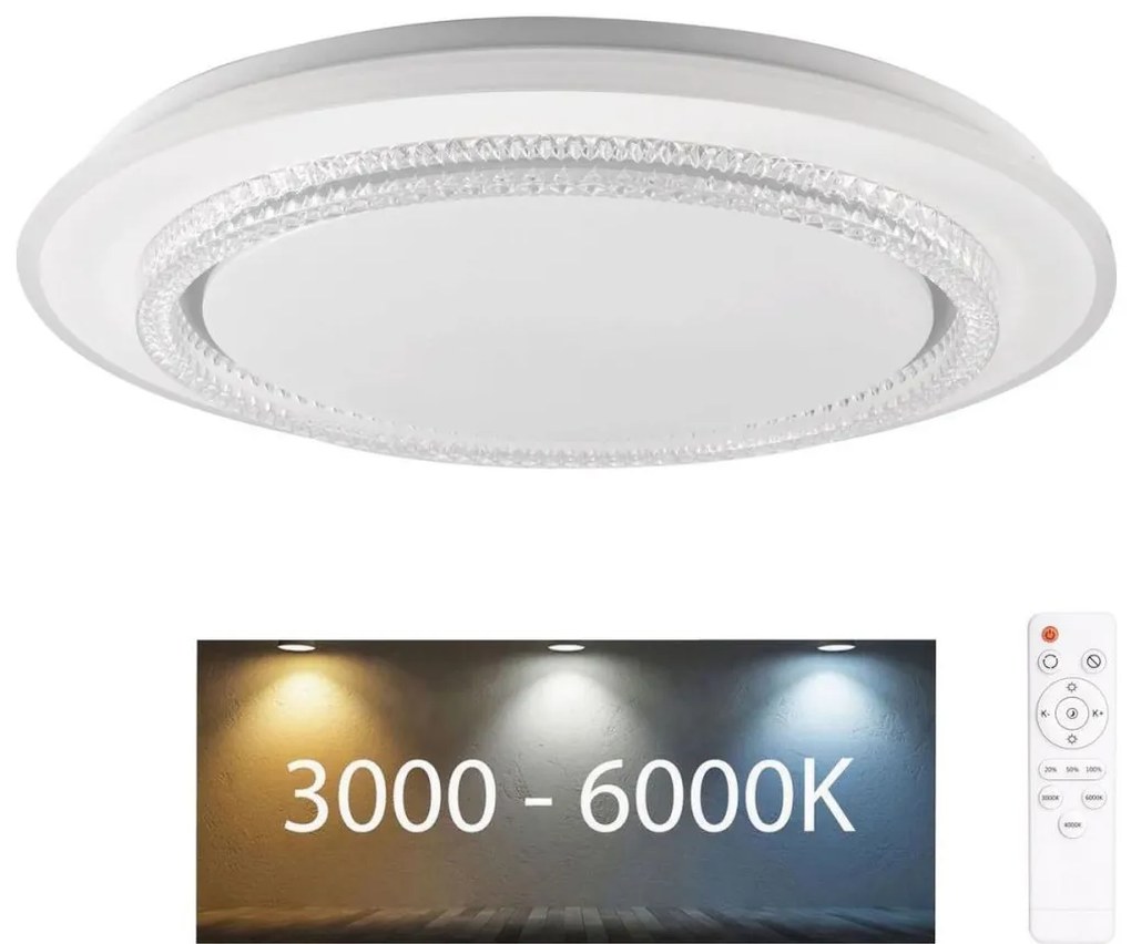 Plafonieră LED dimabilă pentru baie ADELA LED/72W/230V IP44 + telecomandă