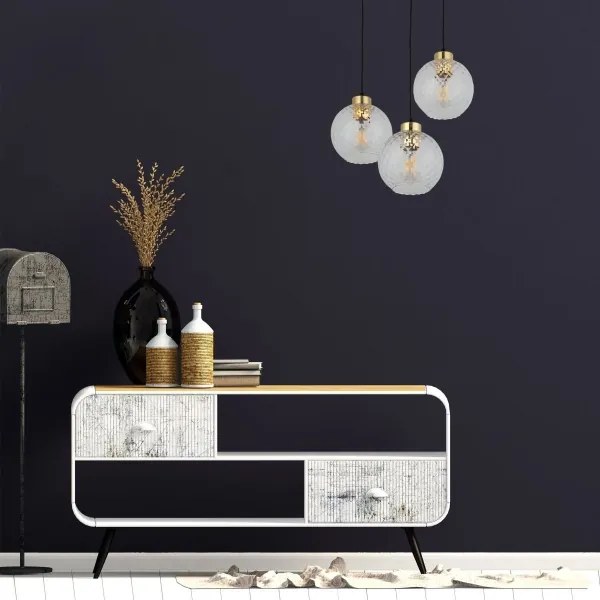 Lustră LED suspendată pe cablu DEVON 3xE27/15W/230V negru/transparent