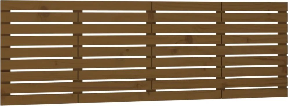 vidaXL Tăblie de pat pentru perete, maro miere, 206x3x63 cm, lemn pin